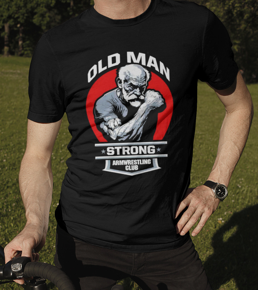 Old Man Strong Armwrestling Club Vintage Style Retro T-Shirt
