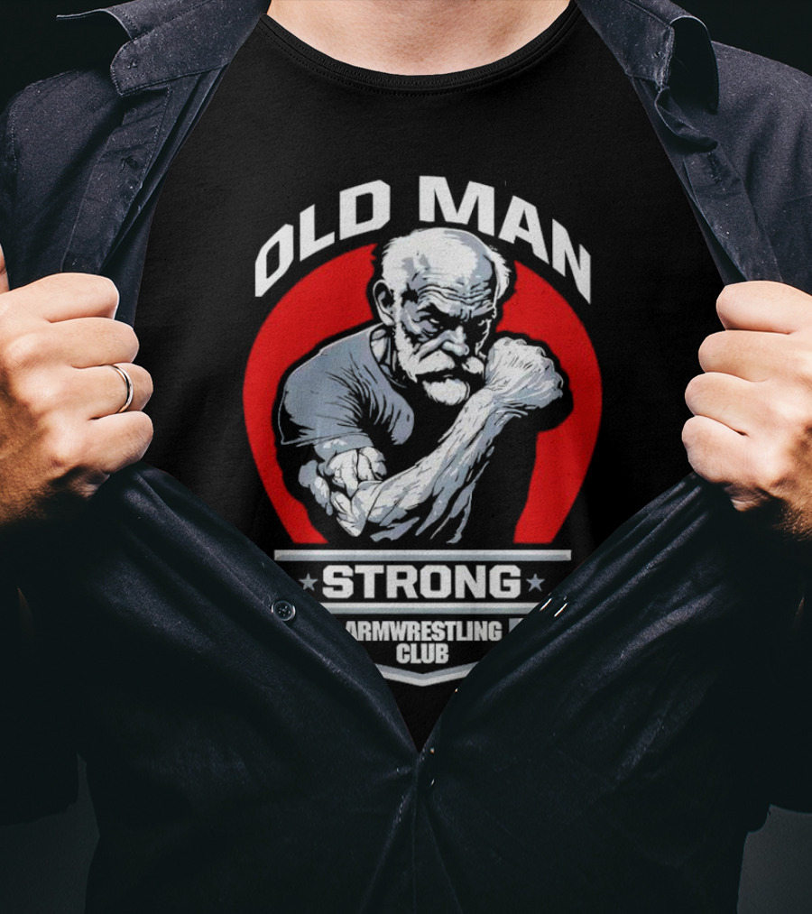 Old Man Strong Armwrestling Club Vintage Style Retro T-Shirt