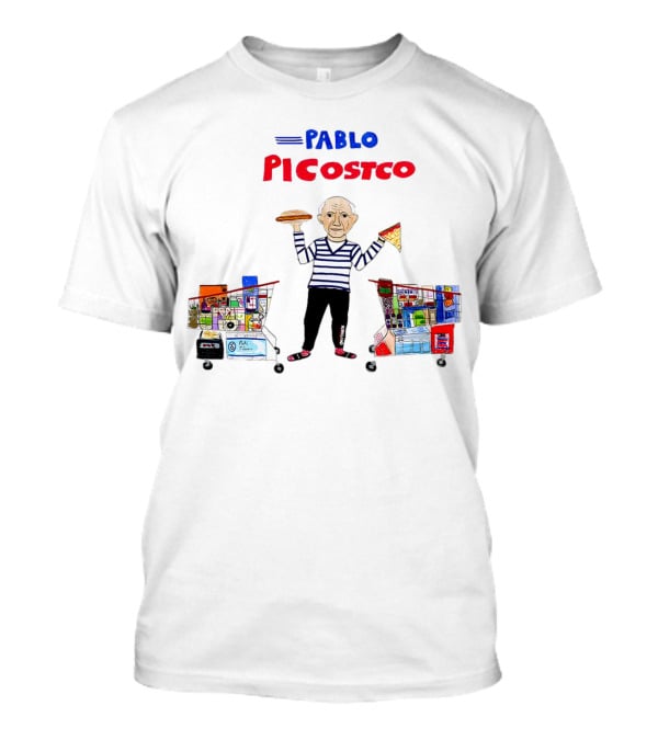 Pablo Picostco Costco Shopping Cart Foodчитывается образ человека с пиццей и бургером T-Shirt