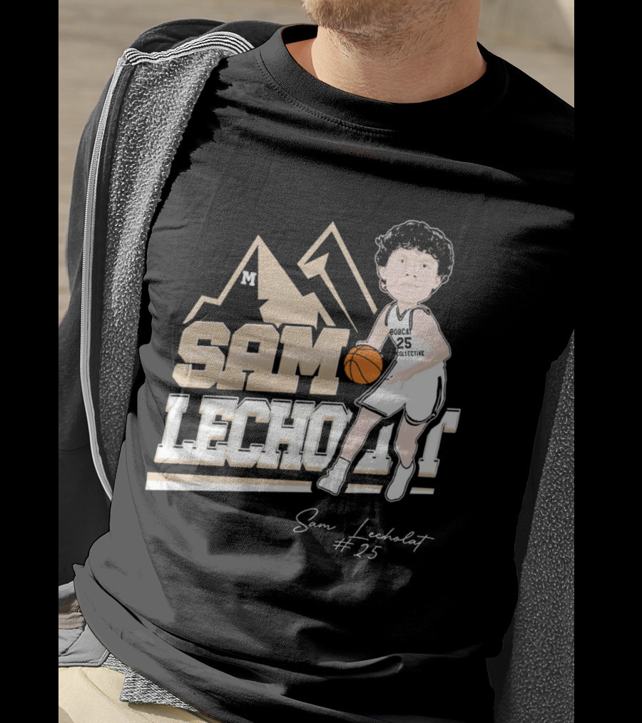 Sam Lecholat Montana State Bobcats Collective #25 Signature Basketball Player M T-Shirt