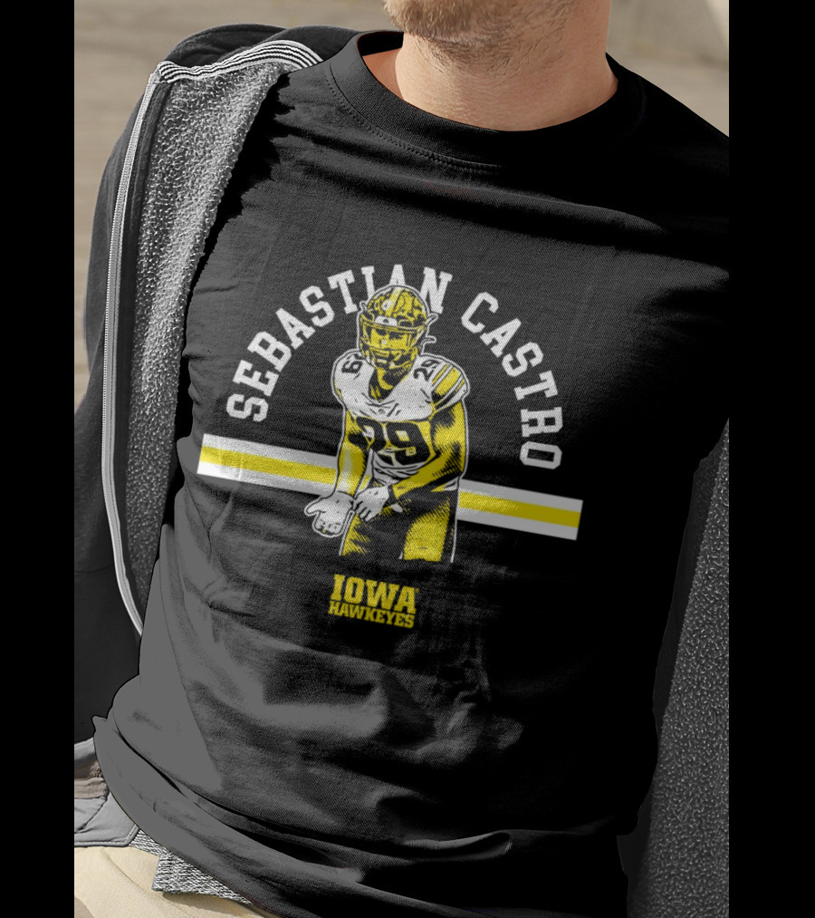 Sebastian Castro Iowa Hawkeyes Football Player T-Shirt