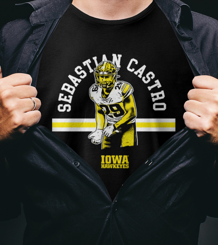 Sebastian Castro Iowa Hawkeyes Football Player T-Shirt