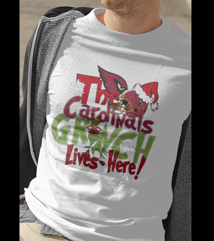 The Cardinals Grinch Lives Here Christmas Arizona T-Shirt