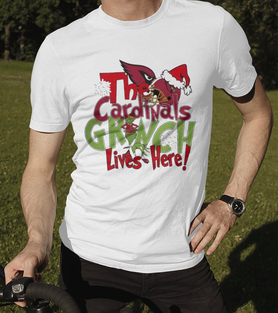 The Cardinals Grinch Lives Here Christmas Arizona T-Shirt