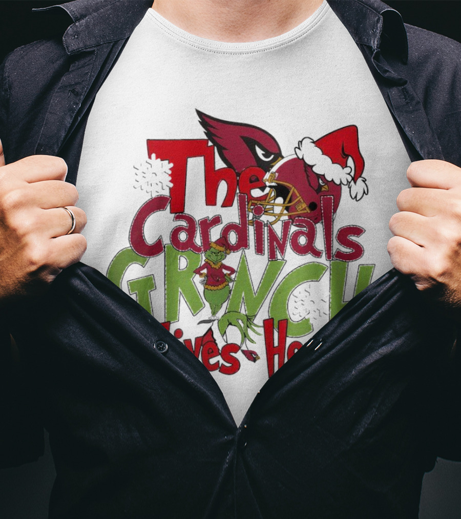 The Cardinals Grinch Lives Here Christmas Arizona T-Shirt