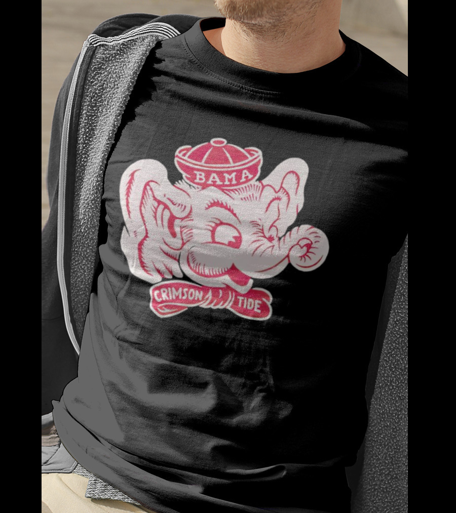 Bama Crimson Tide Elephant Mascot Football T-Shirt