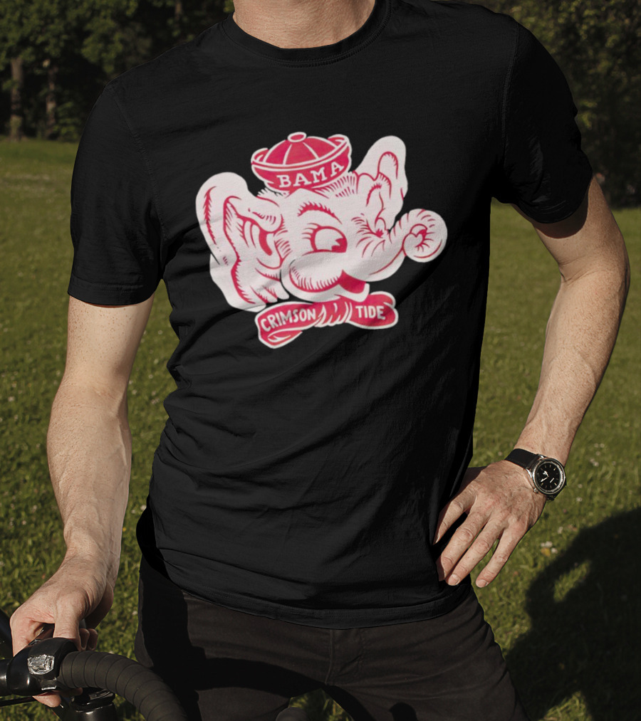 Bama Crimson Tide Elephant Mascot Football T-Shirt