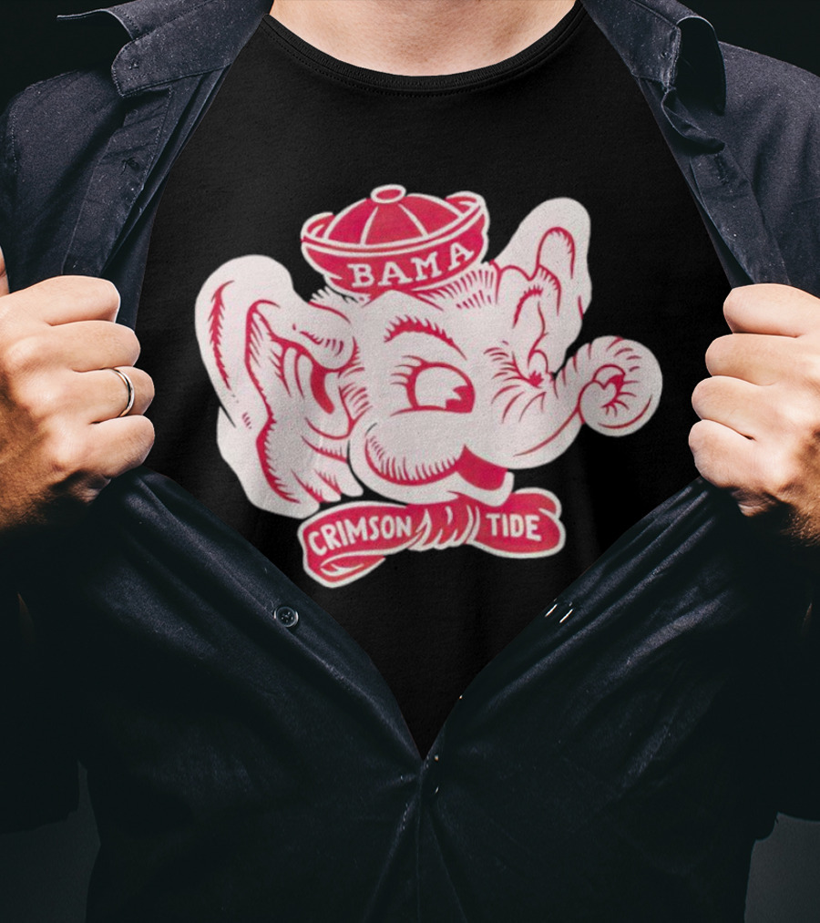 Bama Crimson Tide Elephant Mascot Football T-Shirt