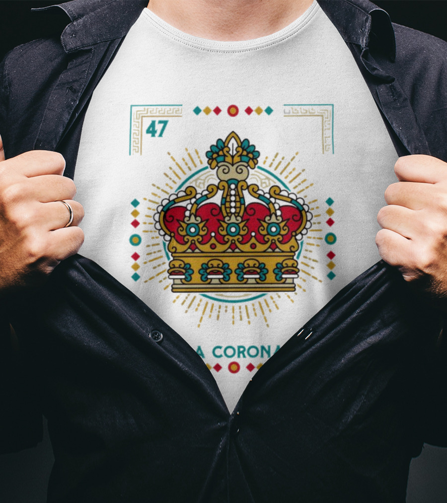 La Corona 47 Mexican Loteria Card Crown T-Shirt