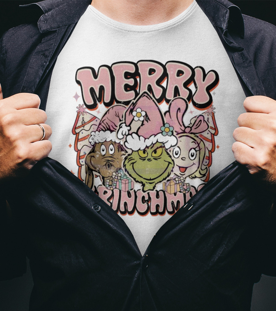 Merry Grinchmas Max Cindy Lou Who Christmas Festive Characters Holiday T-Shirt