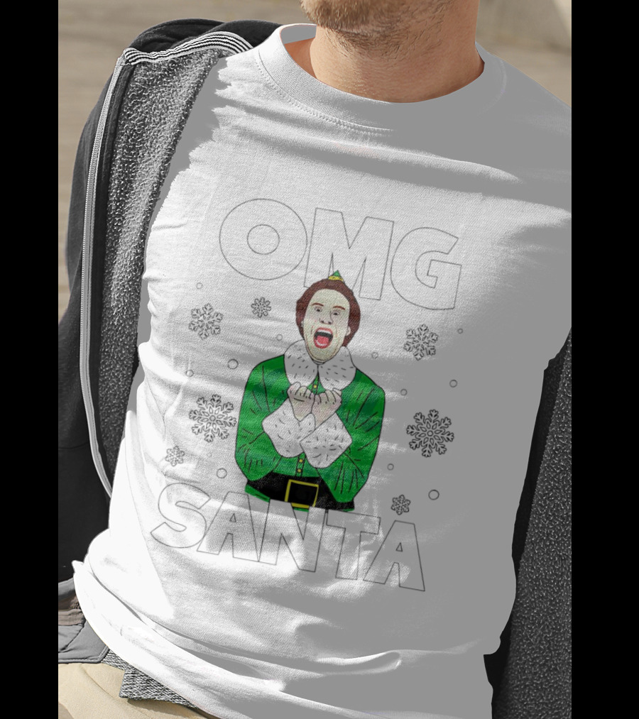 OMG Santa Christmas Elf Excited Reaction T-Shirt