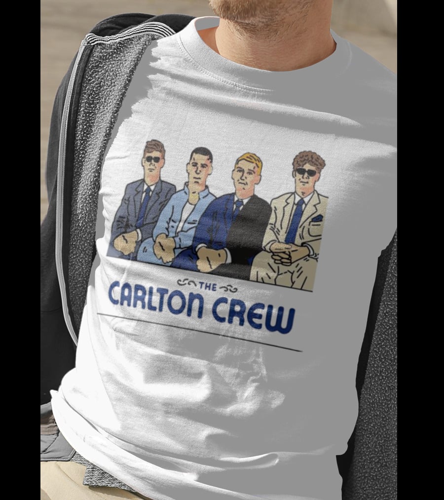 Carlton Crew Cartoon Characters In Suits And Sunglasses T-Shirt