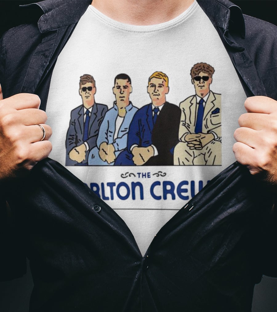 Carlton Crew Cartoon Characters In Suits And Sunglasses T-Shirt