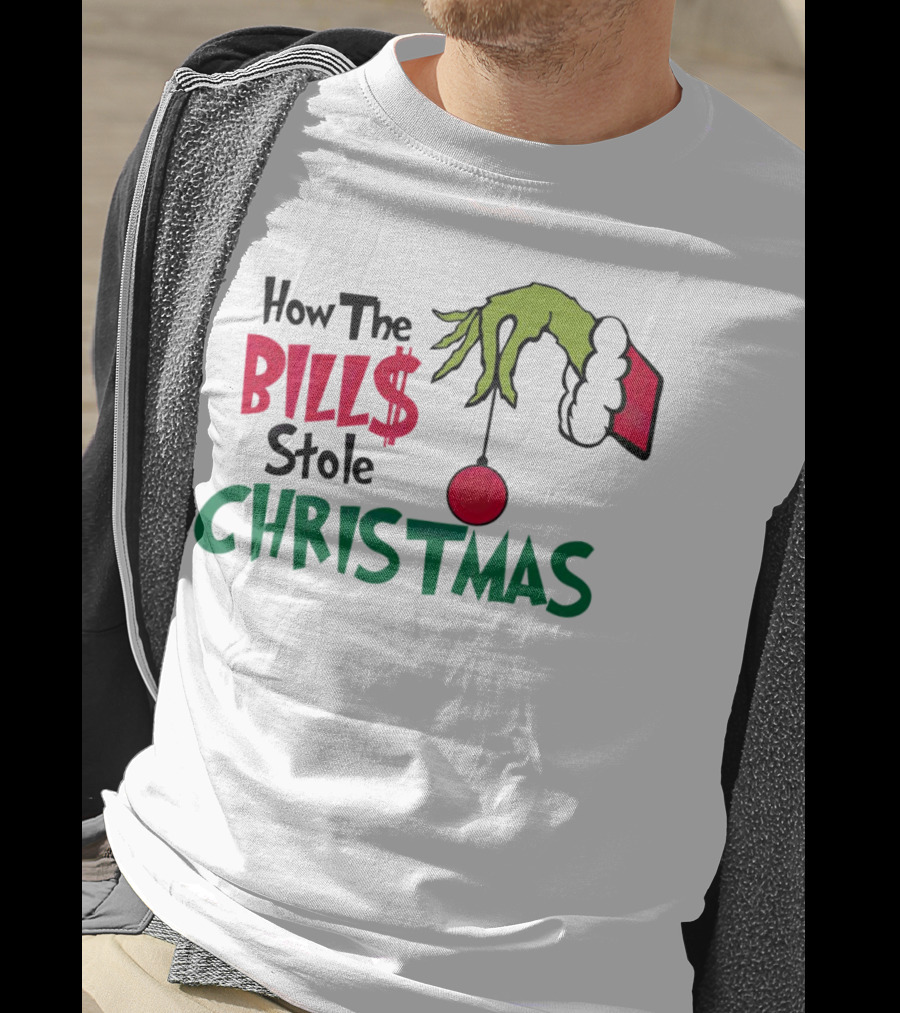 How The Bills Stole Christmas Grinch Hand T-Shirt