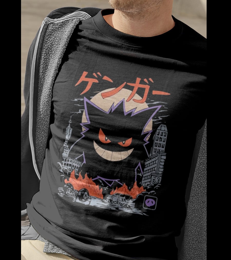 Gengar Urban Cityscape Destruction T-Shirt