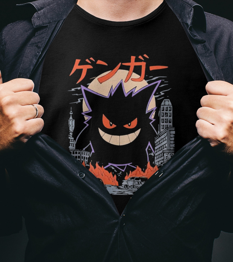 Gengar Urban Cityscape Destruction T-Shirt