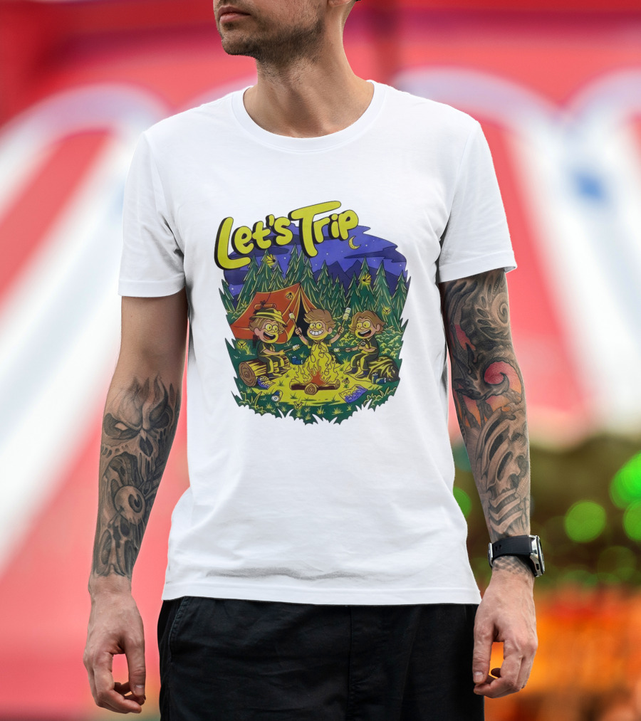 Let's Trip Around Campfire Cartoon Adventure T-Shirt