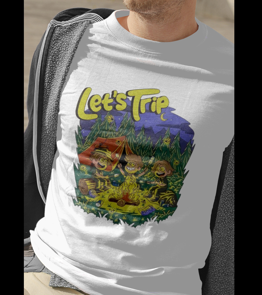 Let's Trip Around Campfire Cartoon Adventure T-Shirt