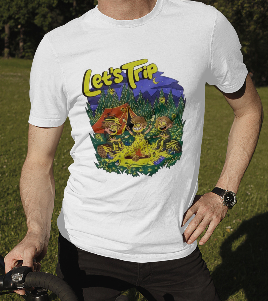 Let's Trip Around Campfire Cartoon Adventure T-Shirt