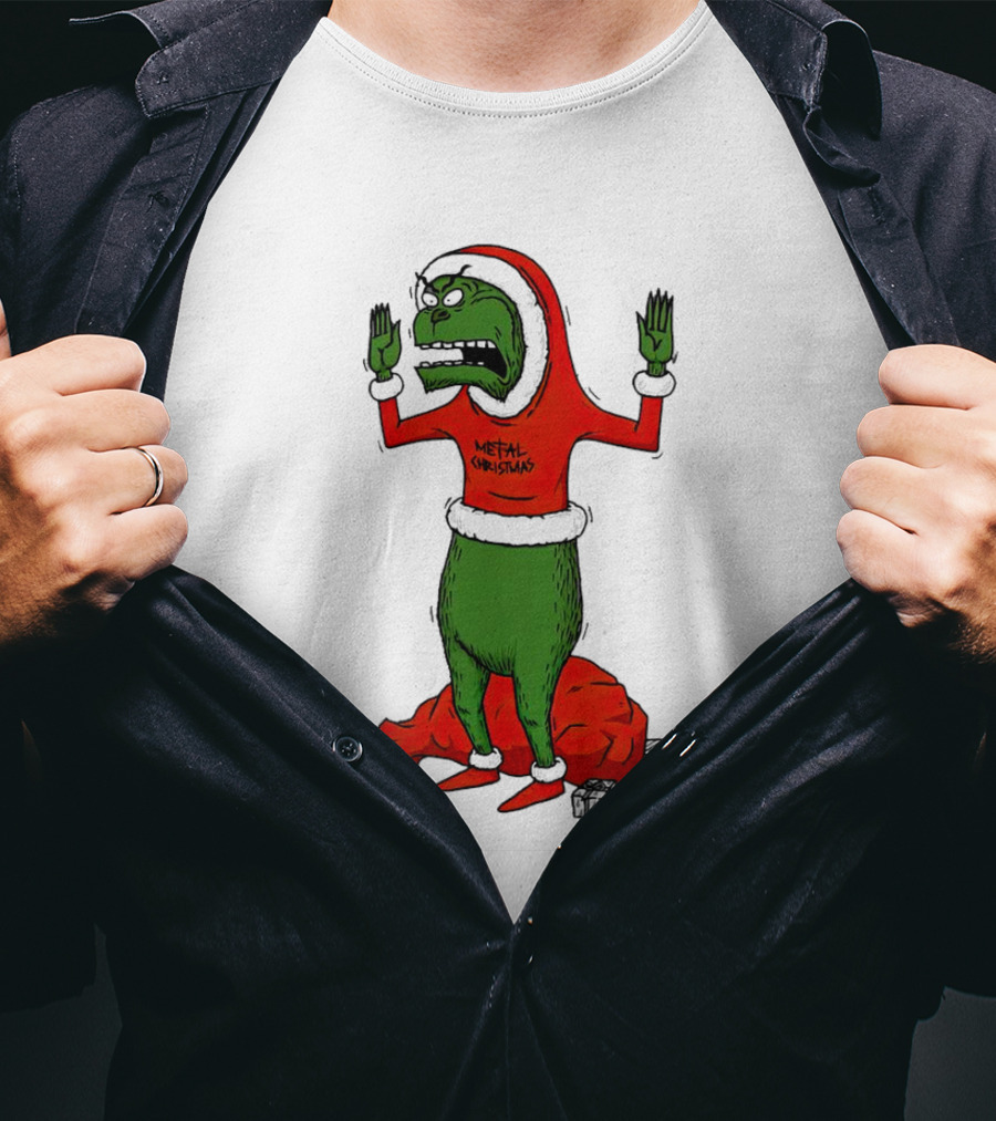 Grinch Cornholio Metal Christmas How The Grinch Stole Christmas T-Shirt