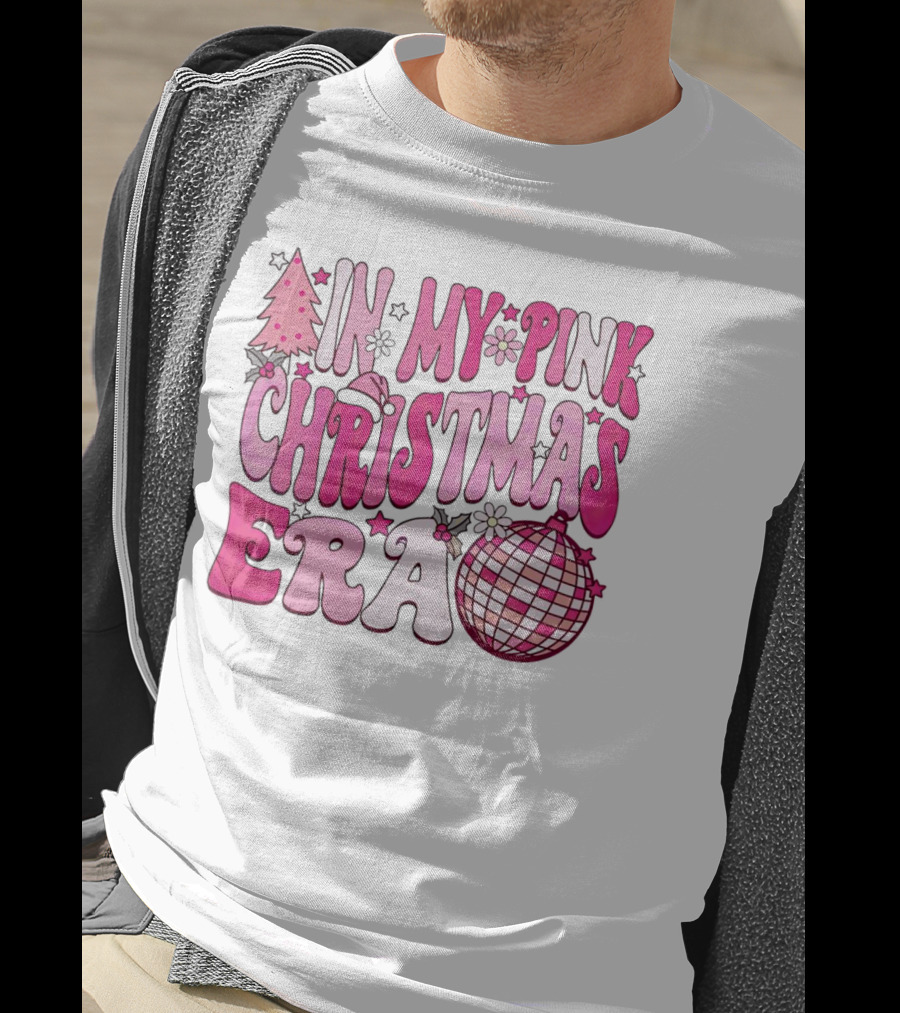 In My Pink Christmas Era Disco Ball T-Shirt