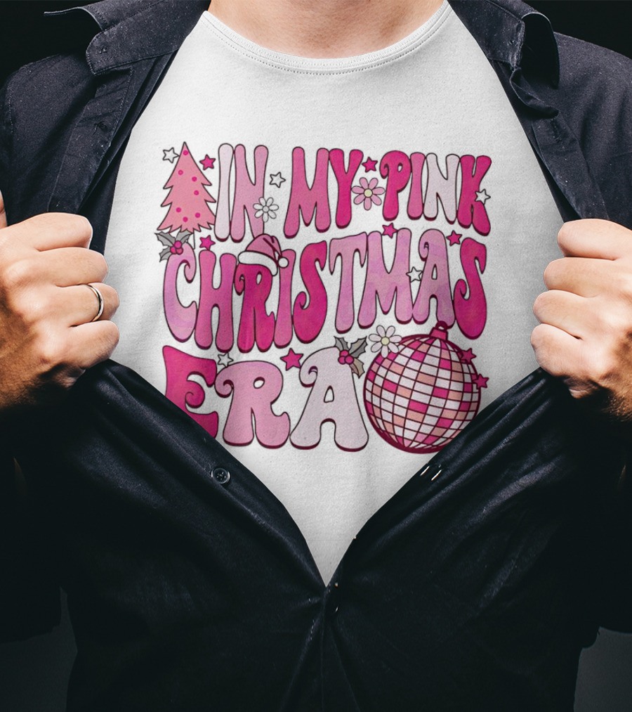 In My Pink Christmas Era Disco Ball T-Shirt