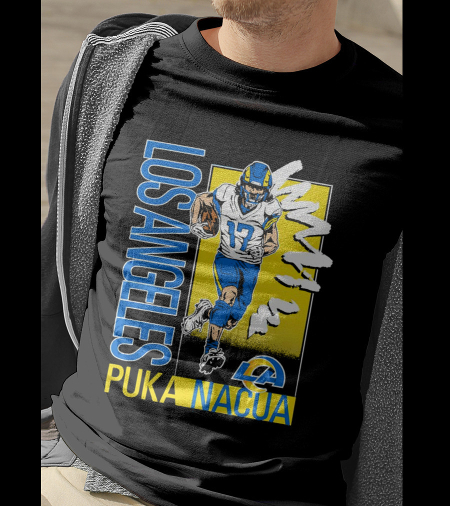 Los Angeles Puka Nacua Rams 17 Player Caricature T-Shirt