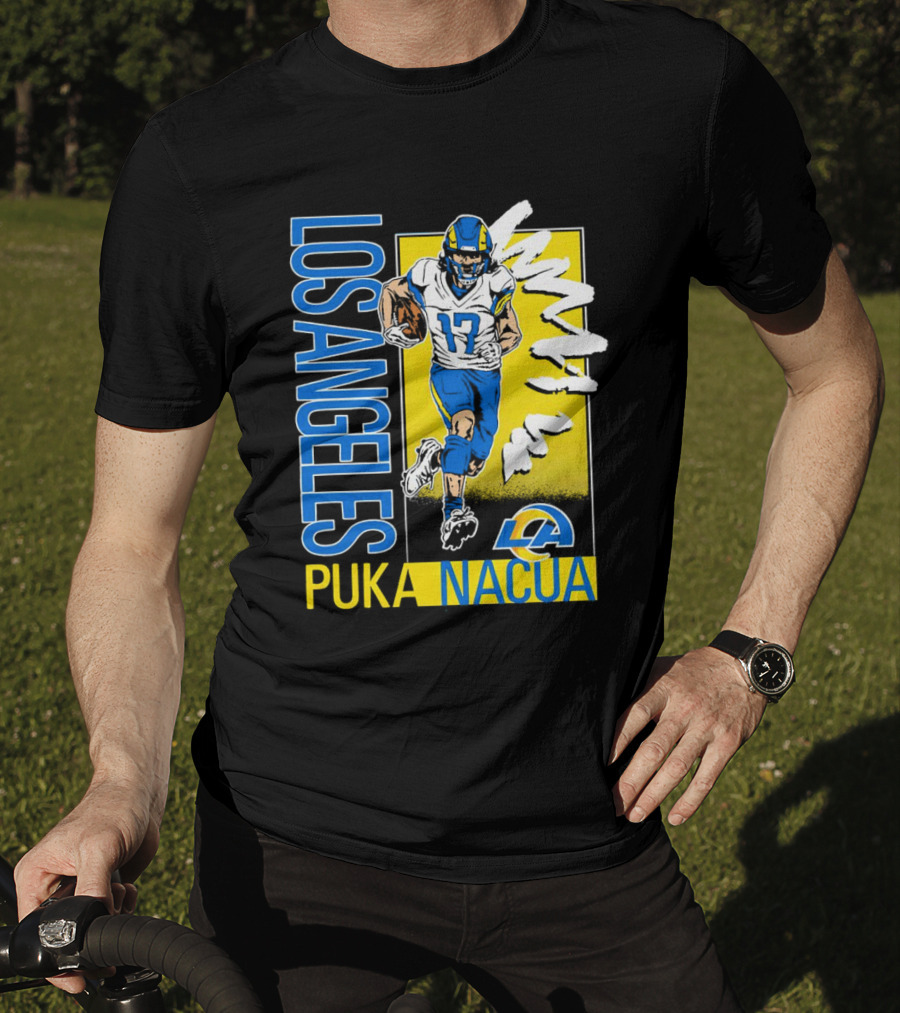 Los Angeles Puka Nacua Rams 17 Player Caricature T-Shirt