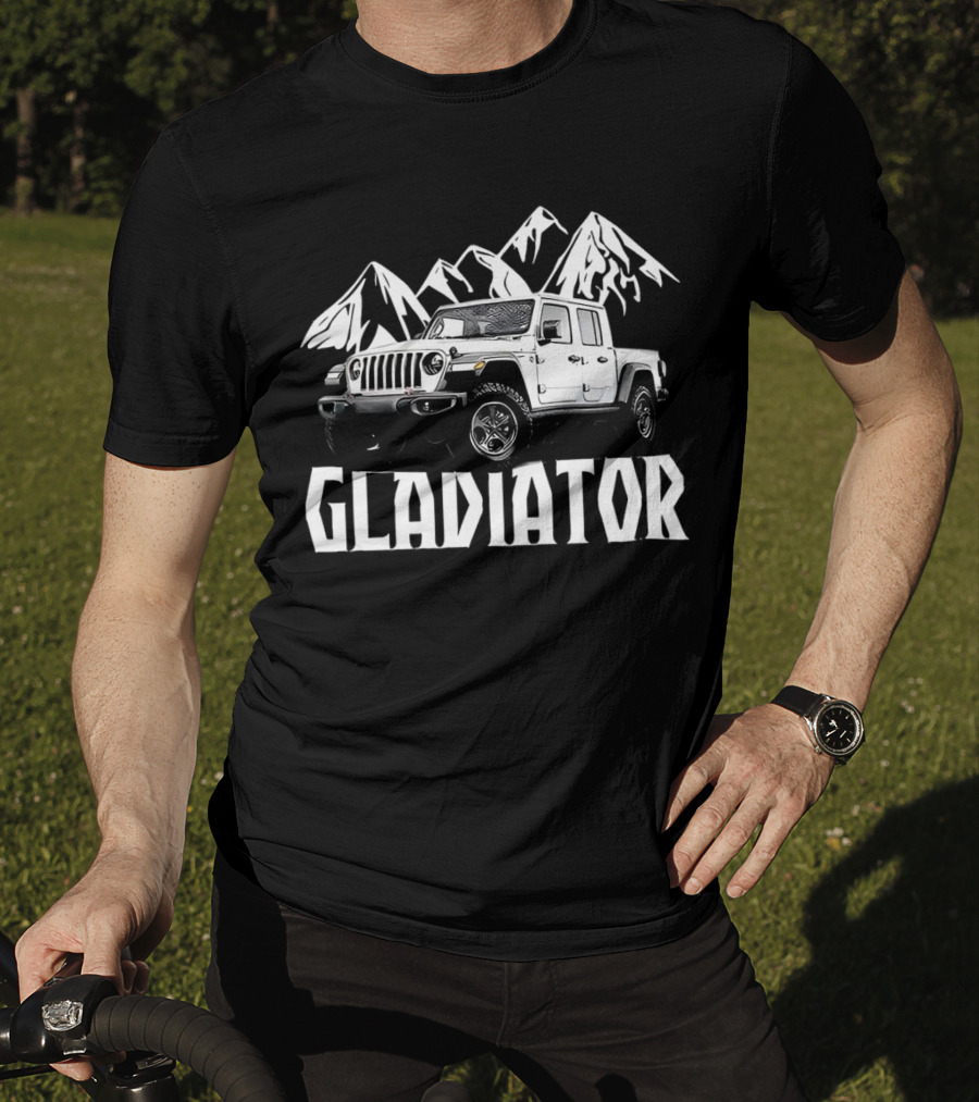 Gladiator Jeep With Mountain Background T-Shirt