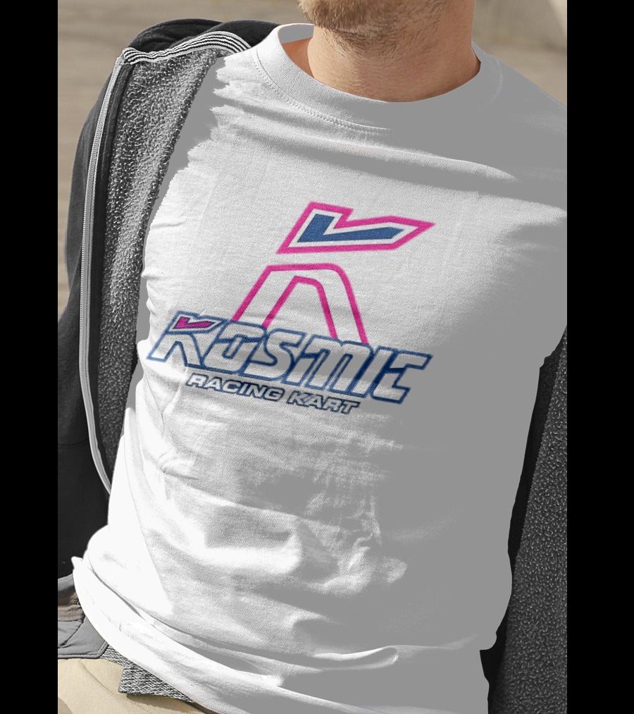 Kosmic Racing Kart K Logo Blue And Pink T-Shirt