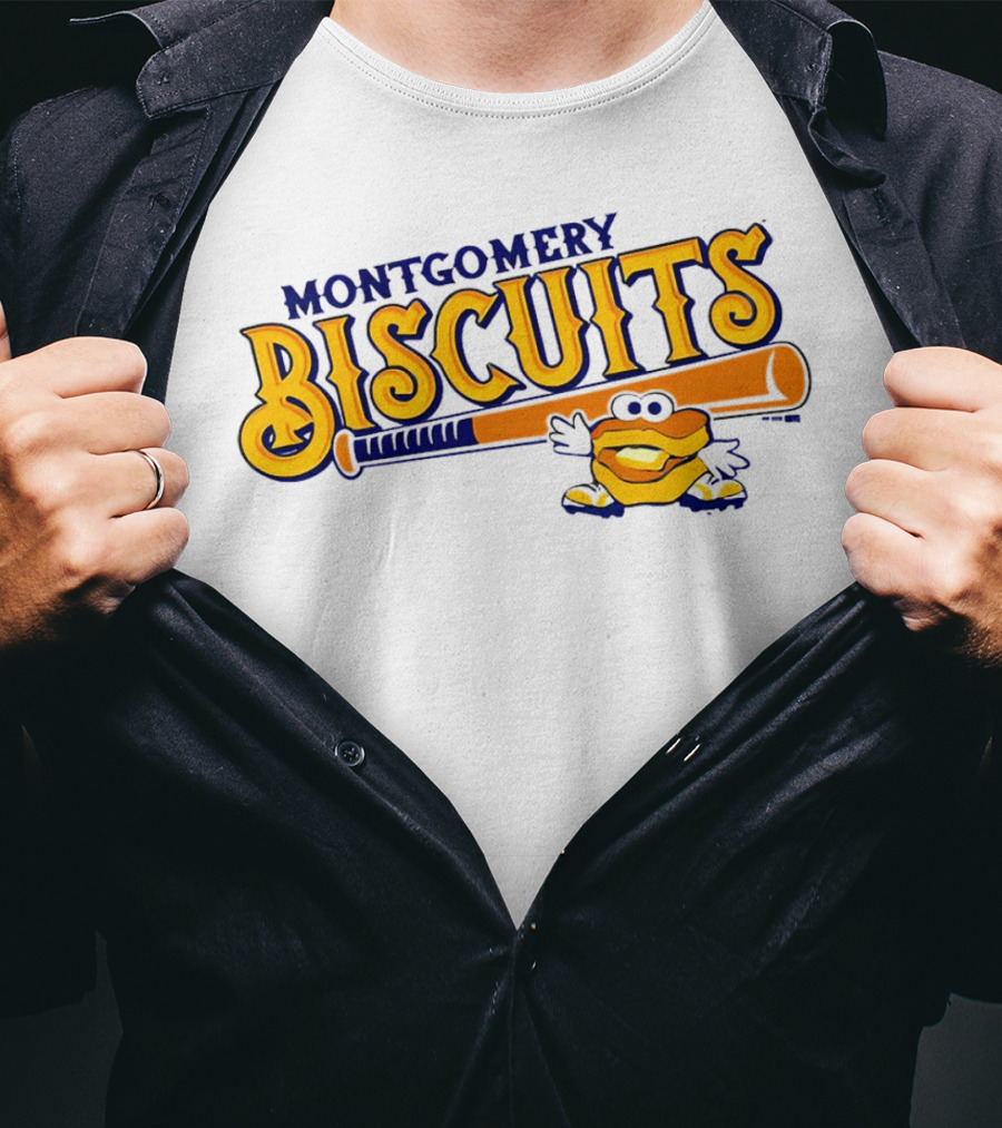 Montgomery Biscuits Biscuits Baseball Bat Biscuits Mascot T-Shirt