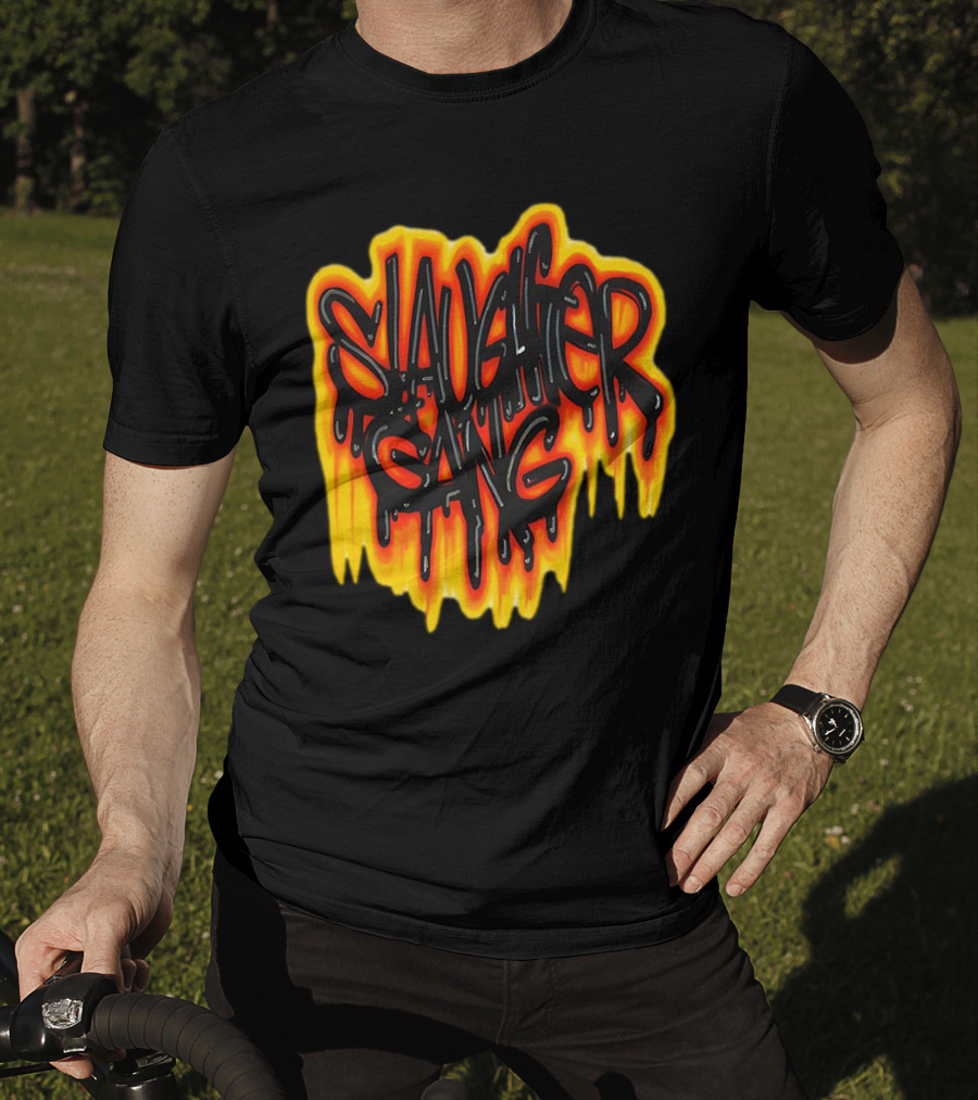 Slaughter Gang Drip Graffiti Flames T-Shirt