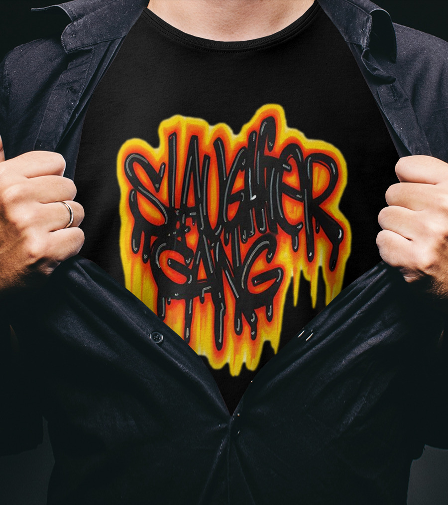 Slaughter Gang Drip Graffiti Flames T-Shirt