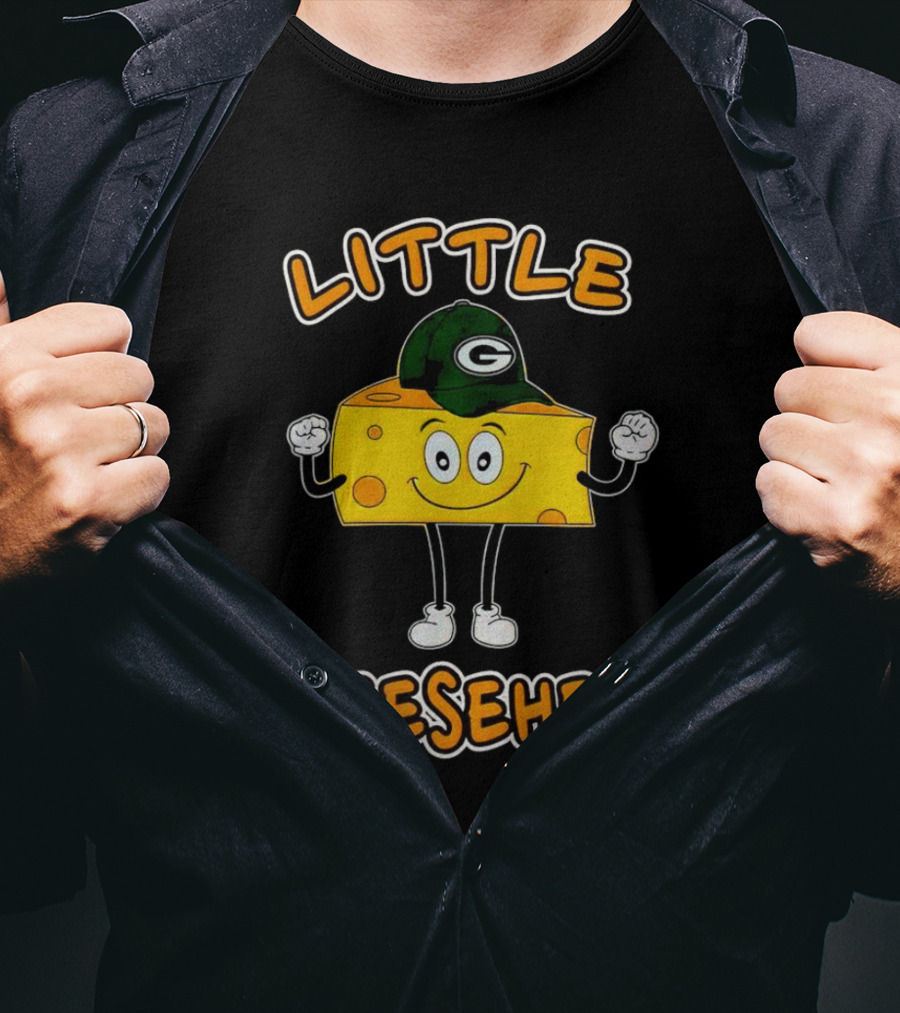 Green Bay Packers Little Cheesehead Illustration With Football Helmet T-Shirt