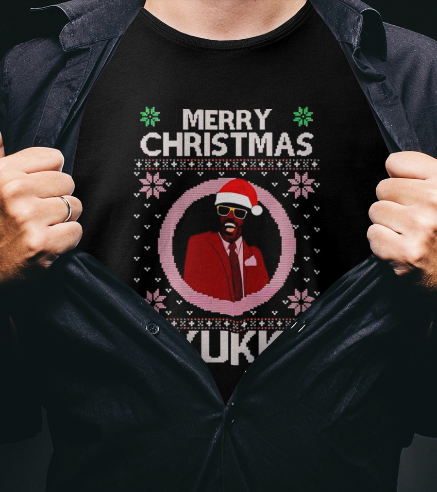 Merry Christmas Nyukka Santa Hat Snowflakes T-Shirt