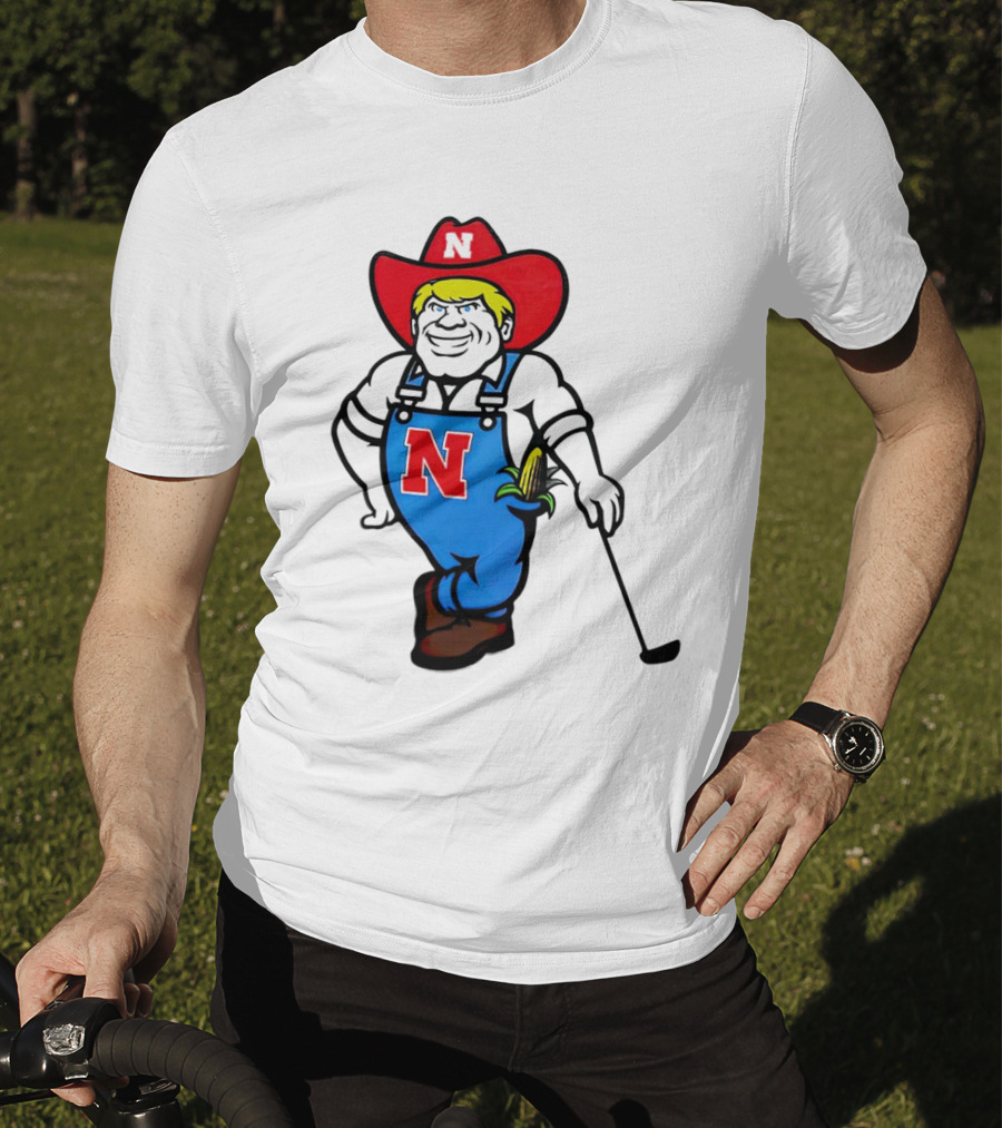 Nebraska Huskers Herbie Husker Iconic Corn Golf Character T-Shirt