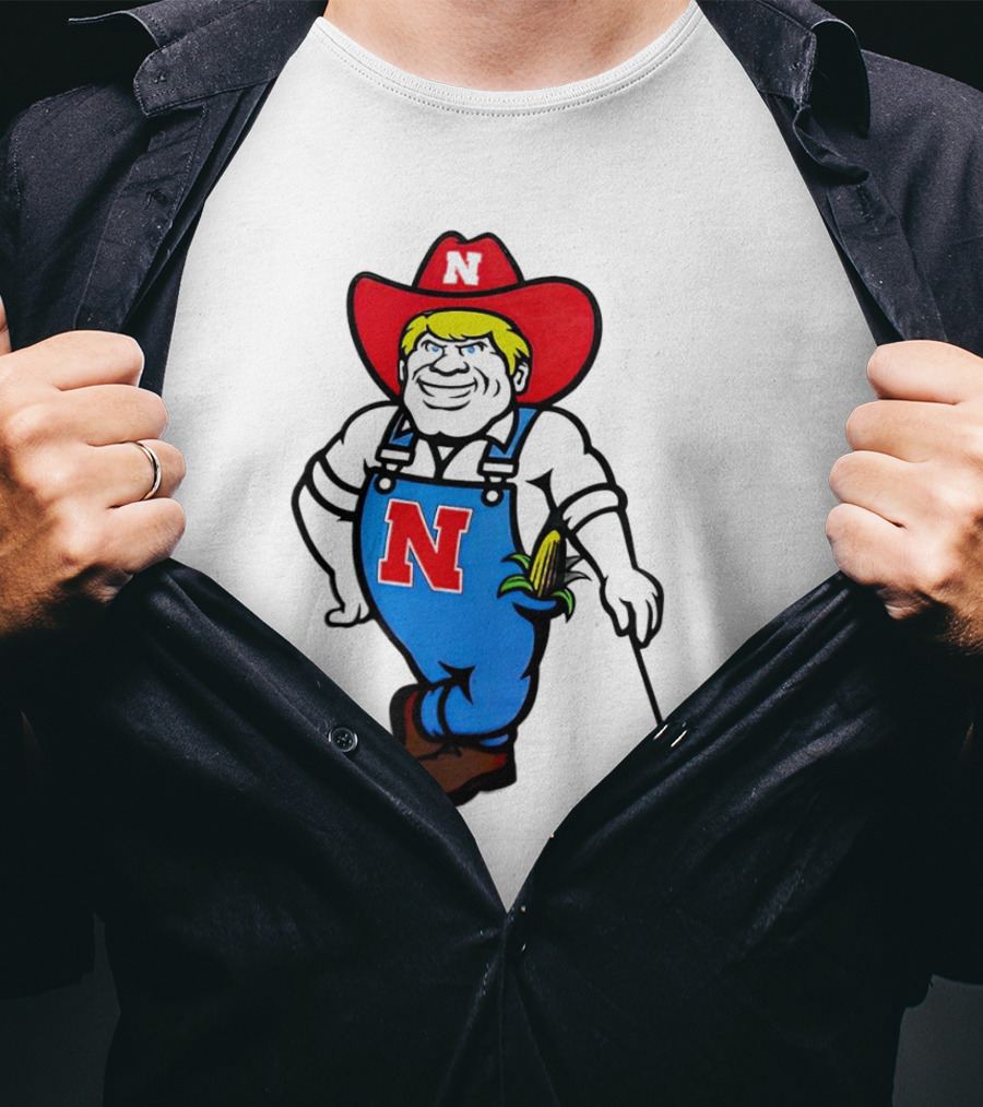 Nebraska Huskers Herbie Husker Iconic Corn Golf Character T-Shirt