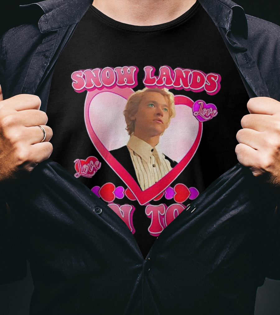 Snow Lands Love On Top Heart Framed Portrait Romance T-Shirt