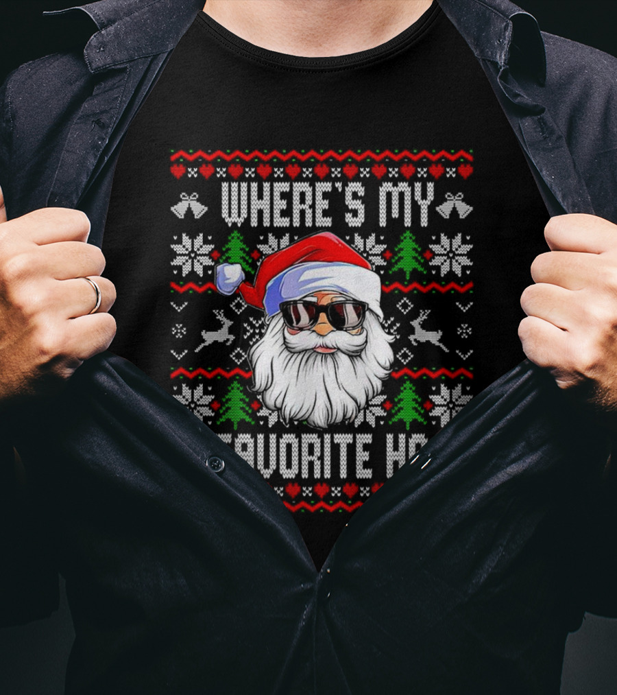 Where's My Favorite Ho Santa Christmas T-Shirt