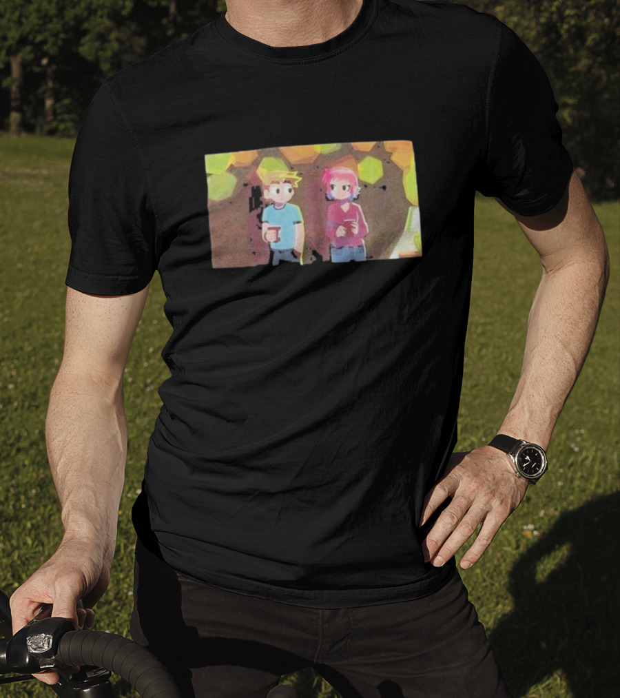 Scott Pilgrim Takes Off Hexagon Tree Scene T-Shirt