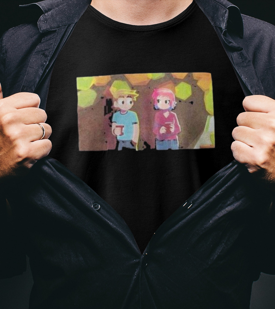 Scott Pilgrim Takes Off Hexagon Tree Scene T-Shirt
