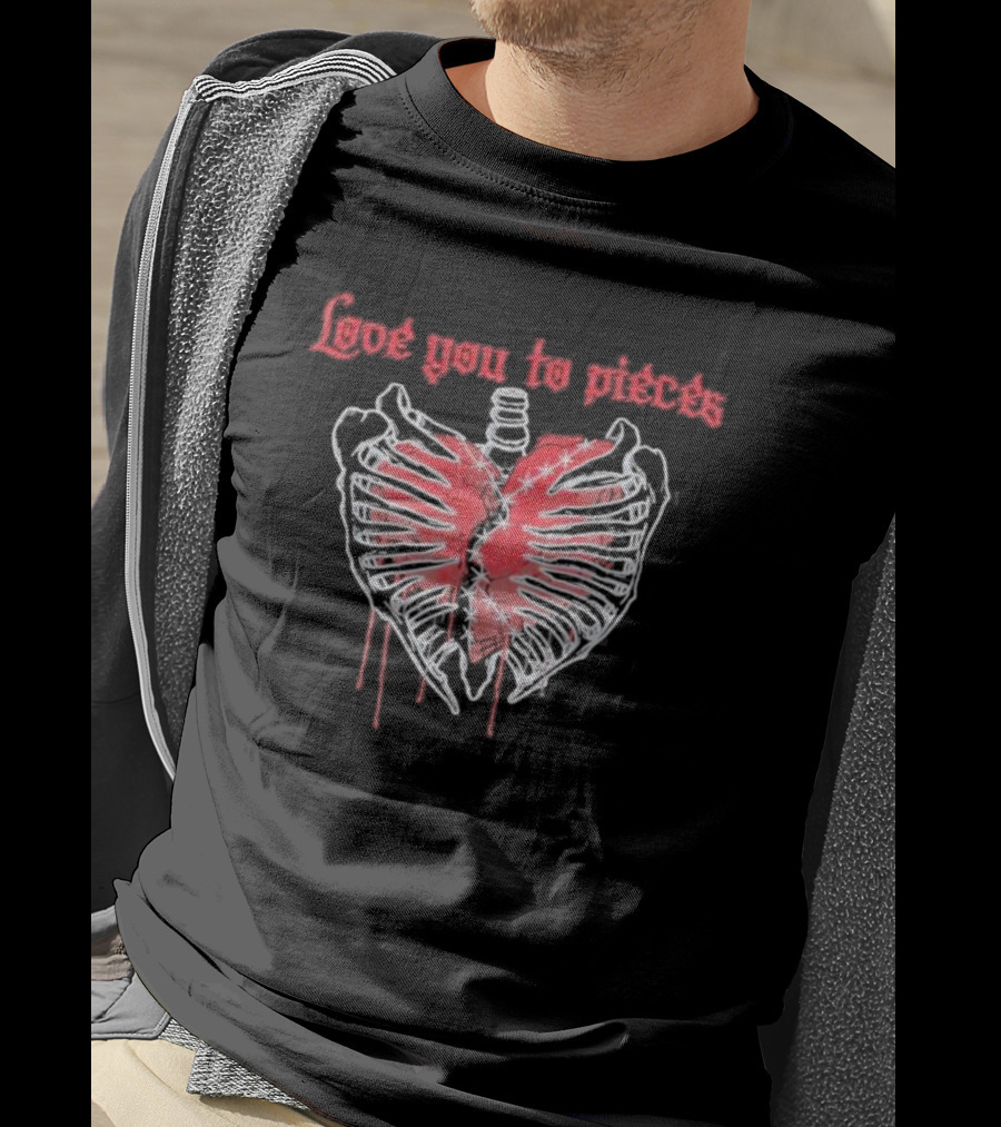 Love You To Pieces Rib Cage Heart T-Shirt