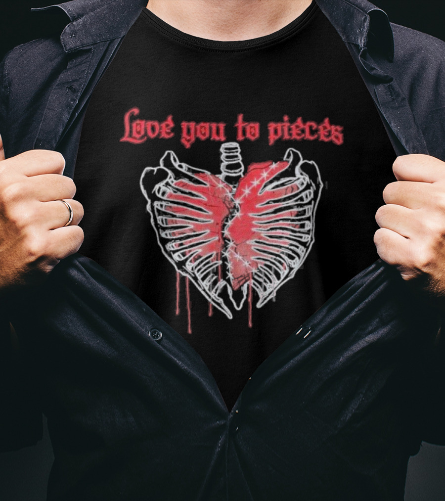 Love You To Pieces Rib Cage Heart T-Shirt
