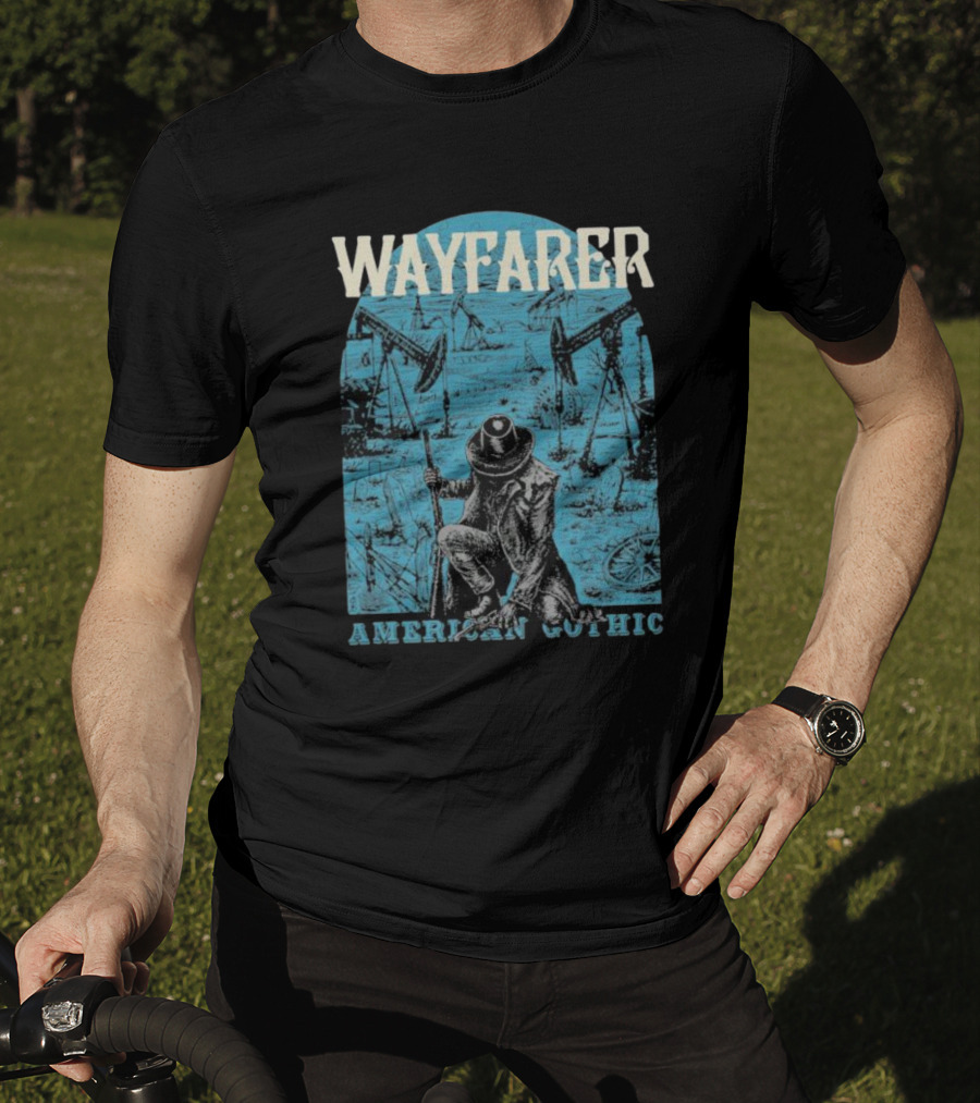 WAYFARER Oil Rig Cowboy American Gothic T-Shirt