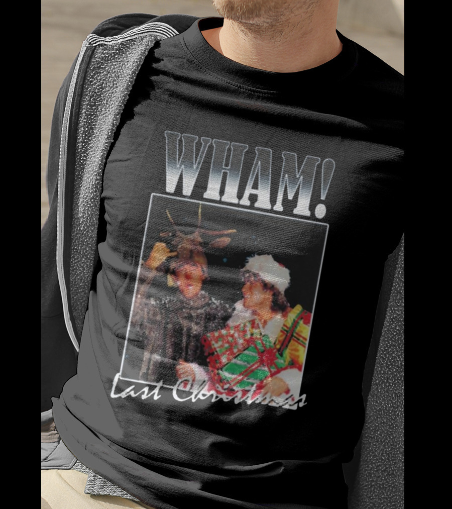 WHAM Last Christmas Reindeer And Santa Costume Scene T-Shirt