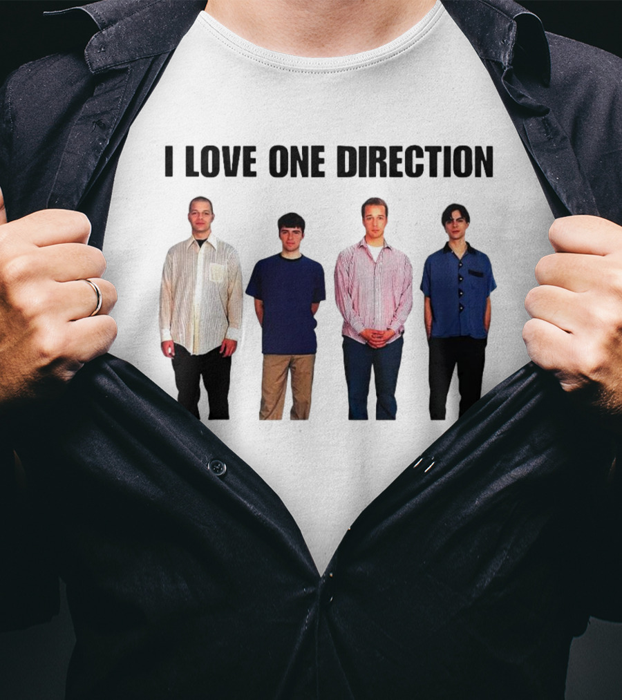 I Love One Direction Plaatse Nemen Baard Menswear T-Shirt