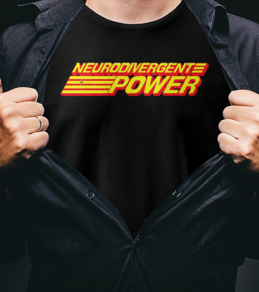 Neurodivergent Power Bold Yellow Red Stripes Empowerment T-Shirt