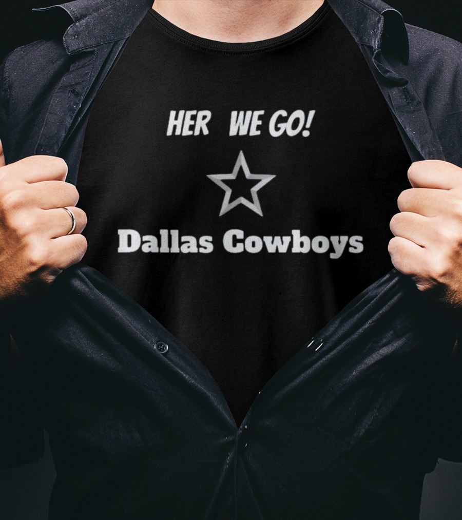 Here We Go Dallas Cowboys Star Christmas Sweater Dak Prescott T-Shirt