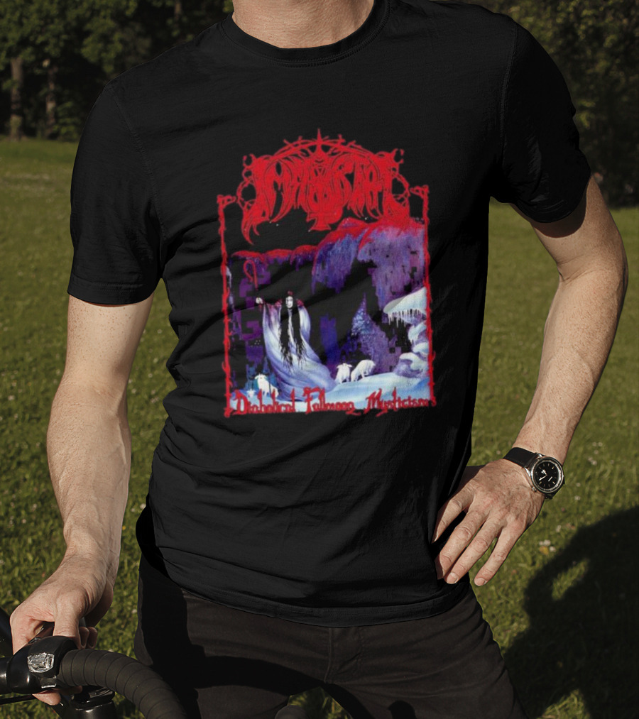 Immortal Diabolical Fullmoon Mysticism Red Logo Snowy Landscape Wraith And Wolves T-Shirt