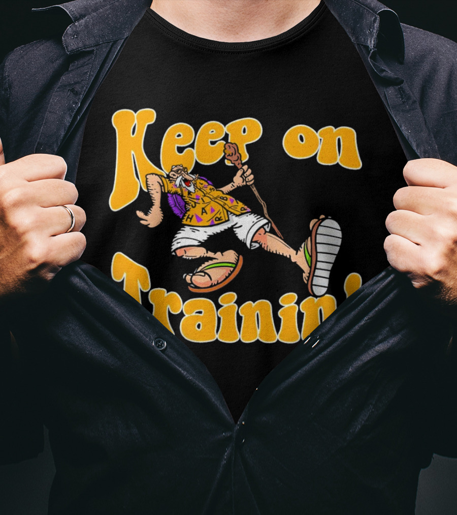 Master Roshi Keep On Trainin' Retro Style Sandals Hawaiian Shirt Cane T-Shirt